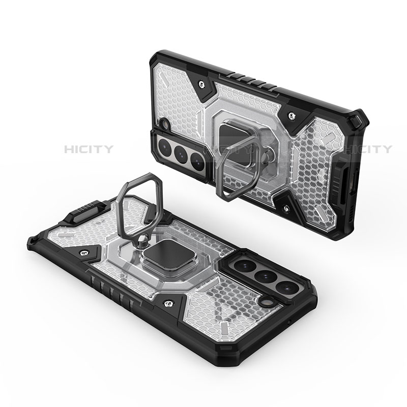 Custodia Silicone e Plastica Opaca Cover con Magnetico Anello Supporto S03 per Samsung Galaxy S23 5G