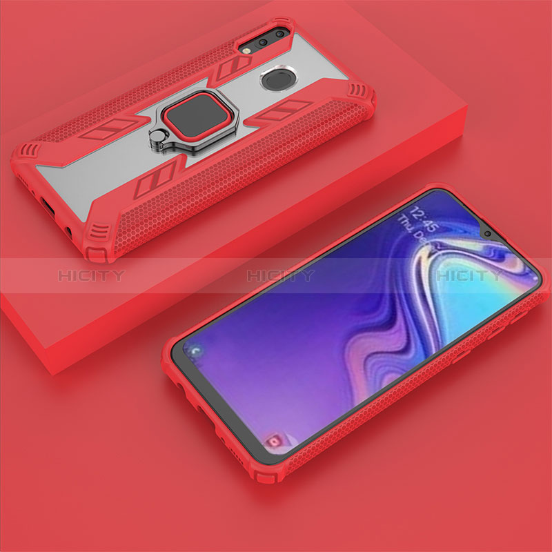 Custodia Silicone e Plastica Opaca Cover con Magnetico Anello Supporto S04 per Samsung Galaxy M20