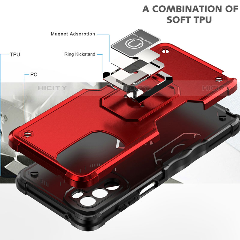 Custodia Silicone e Plastica Opaca Cover con Magnetico Anello Supporto S05 per Motorola Moto G Stylus (2022) 4G