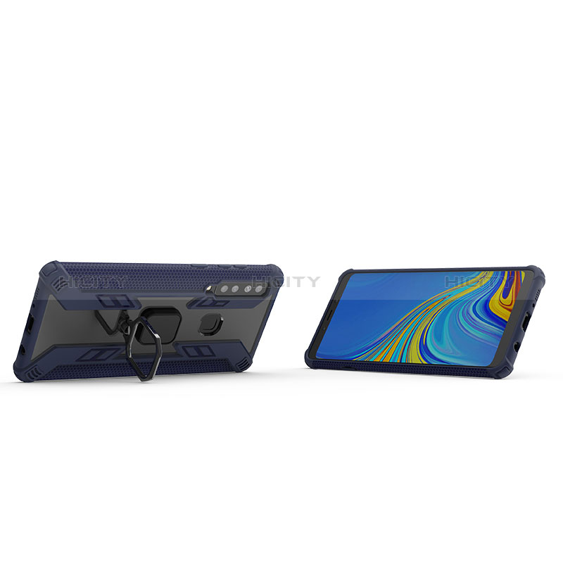 Custodia Silicone e Plastica Opaca Cover con Magnetico Anello Supporto S05 per Samsung Galaxy A9 Star Pro