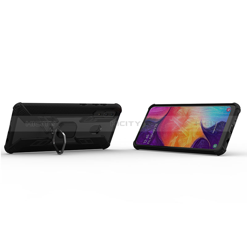 Custodia Silicone e Plastica Opaca Cover con Magnetico Anello Supporto S05 per Samsung Galaxy M10S