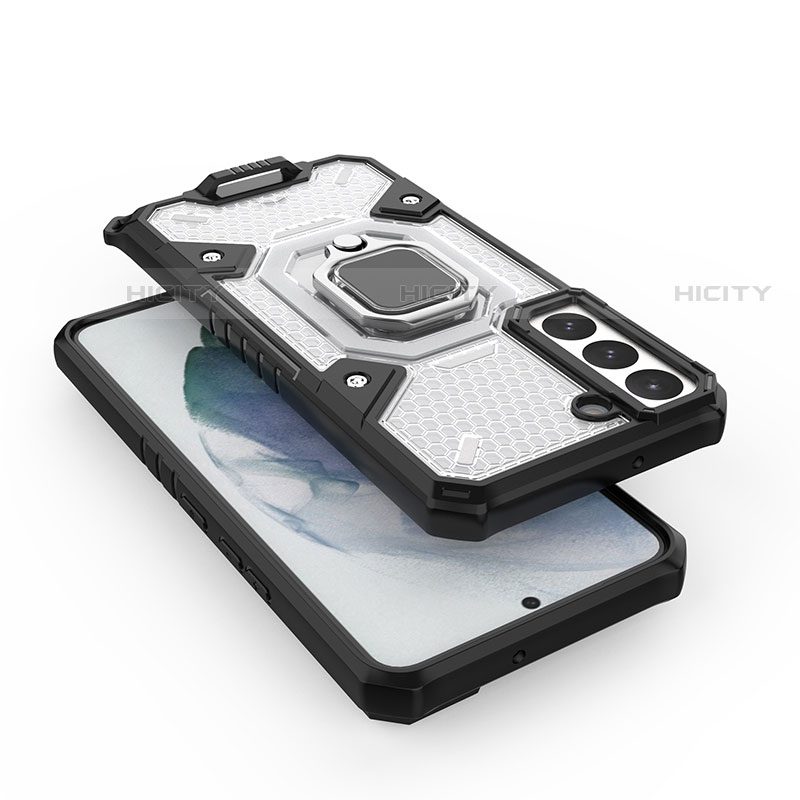 Custodia Silicone e Plastica Opaca Cover con Magnetico Anello Supporto S06 per Samsung Galaxy S23 5G