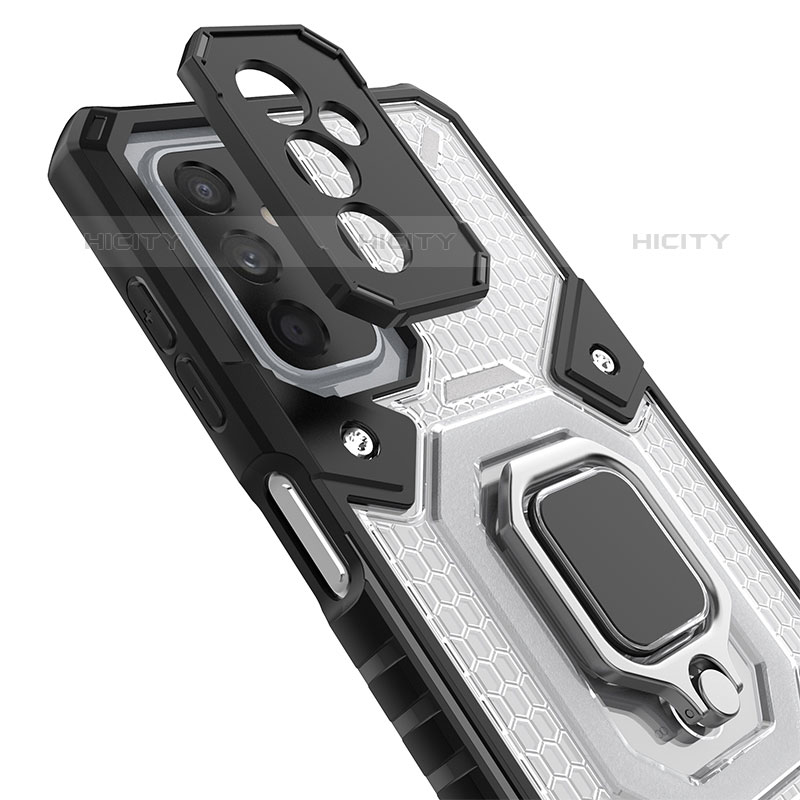 Custodia Silicone e Plastica Opaca Cover con Magnetico Anello Supporto S07 per Samsung Galaxy M52 5G