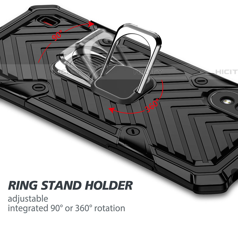 Custodia Silicone e Plastica Opaca Cover con Magnetico Anello Supporto S08 per Samsung Galaxy A01 SM-A015