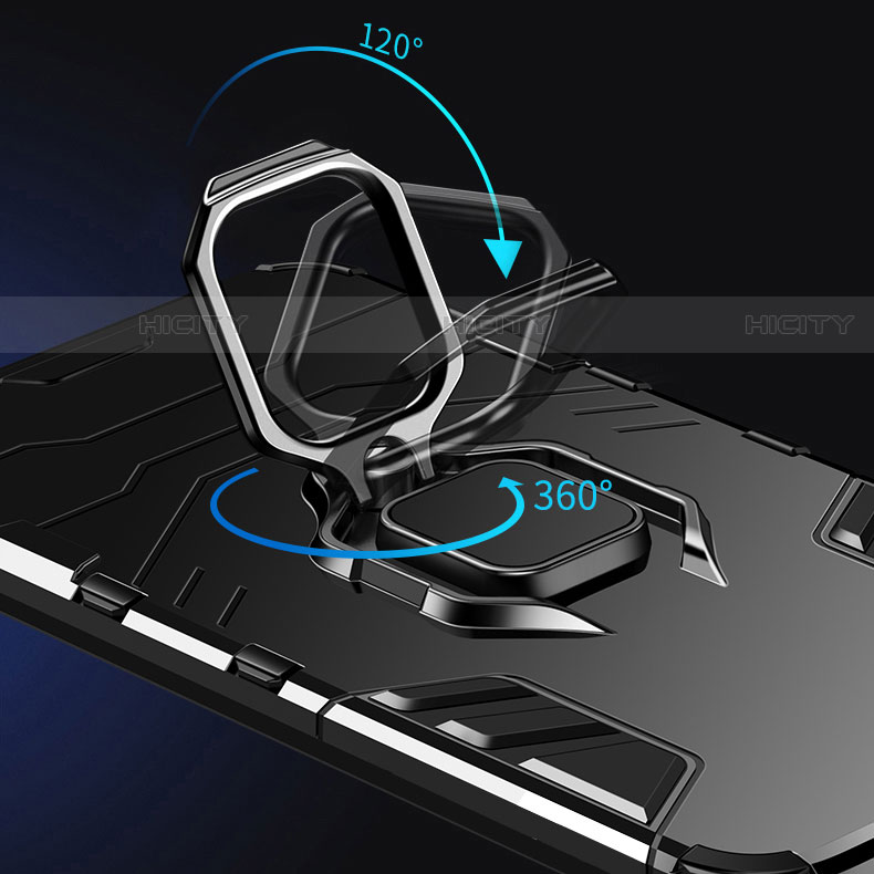 Custodia Silicone e Plastica Opaca Cover con Magnetico Anello Supporto S08 per Samsung Galaxy S21 FE 5G