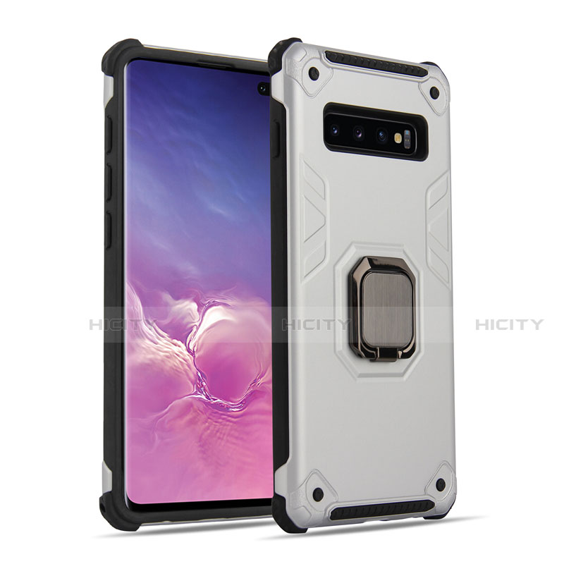 Custodia Silicone e Plastica Opaca Cover con Magnetico Anello Supporto T01 per Samsung Galaxy S10 5G