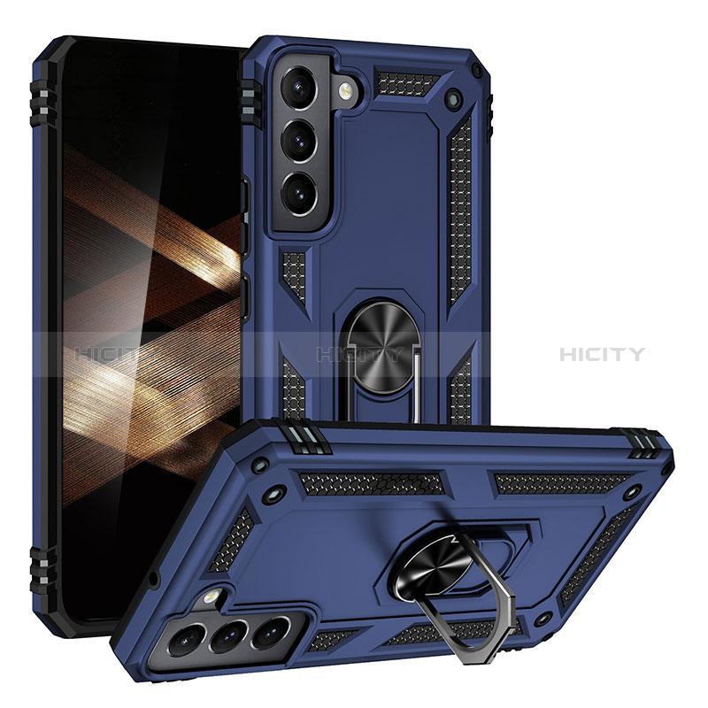 Custodia Silicone e Plastica Opaca Cover con Magnetico Anello Supporto T03 per Samsung Galaxy S24 5G