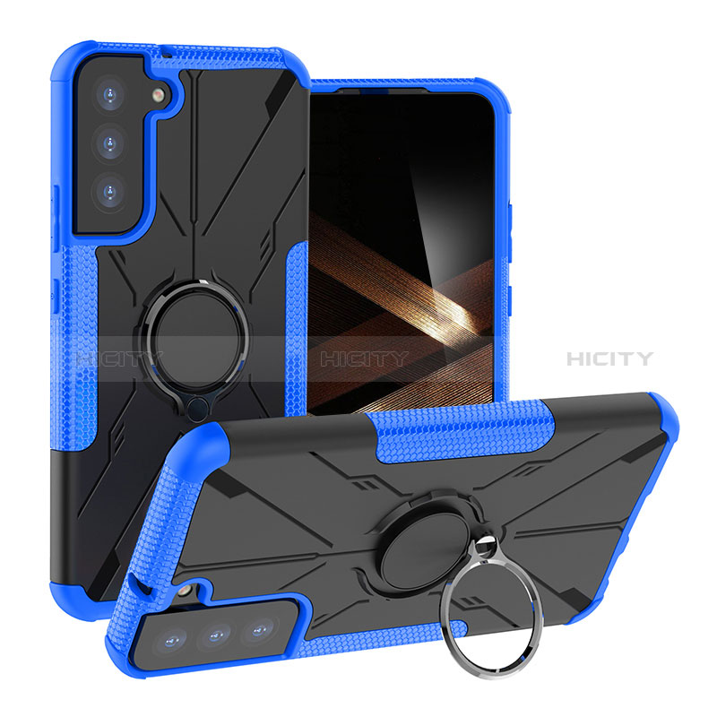 Custodia Silicone e Plastica Opaca Cover con Magnetico Anello Supporto T08 per Samsung Galaxy S24 5G