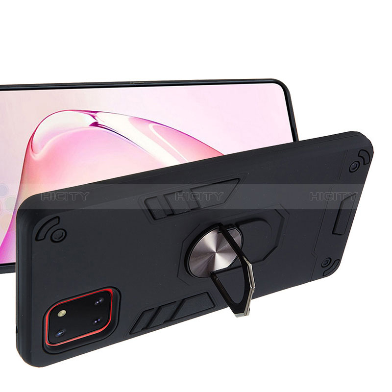 Custodia Silicone e Plastica Opaca Cover con Magnetico Anello Supporto Y01B per Samsung Galaxy M60s