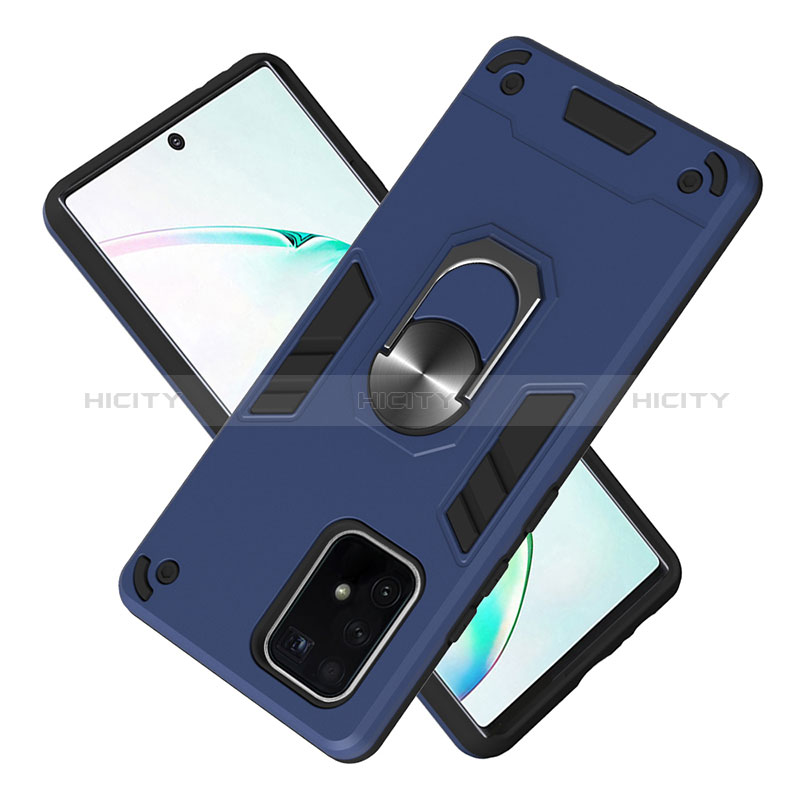 Custodia Silicone e Plastica Opaca Cover con Magnetico Anello Supporto Y01B per Samsung Galaxy M80S