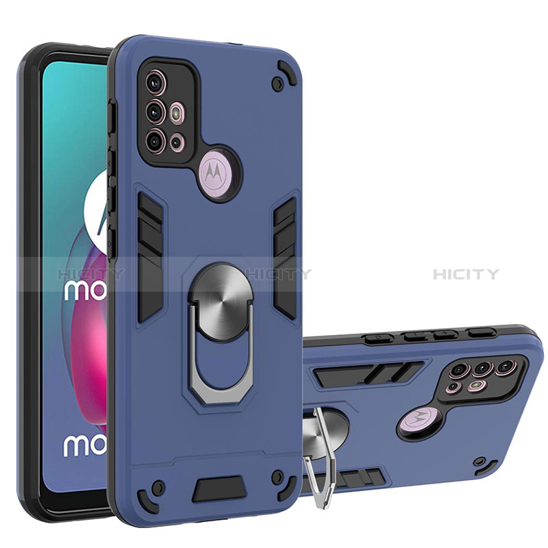 Custodia Silicone e Plastica Opaca Cover con Magnetico Anello Supporto YB1 per Motorola Moto G20