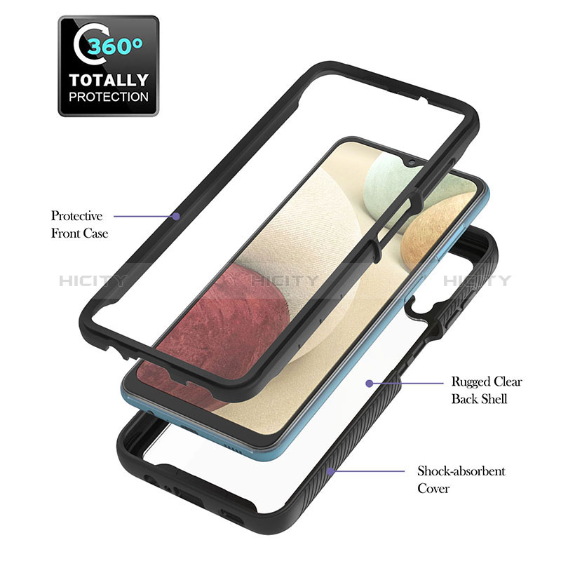 Custodia Silicone e Plastica Opaca Cover con Magnetico Anello Supporto YB1 per Samsung Galaxy A12 Nacho
