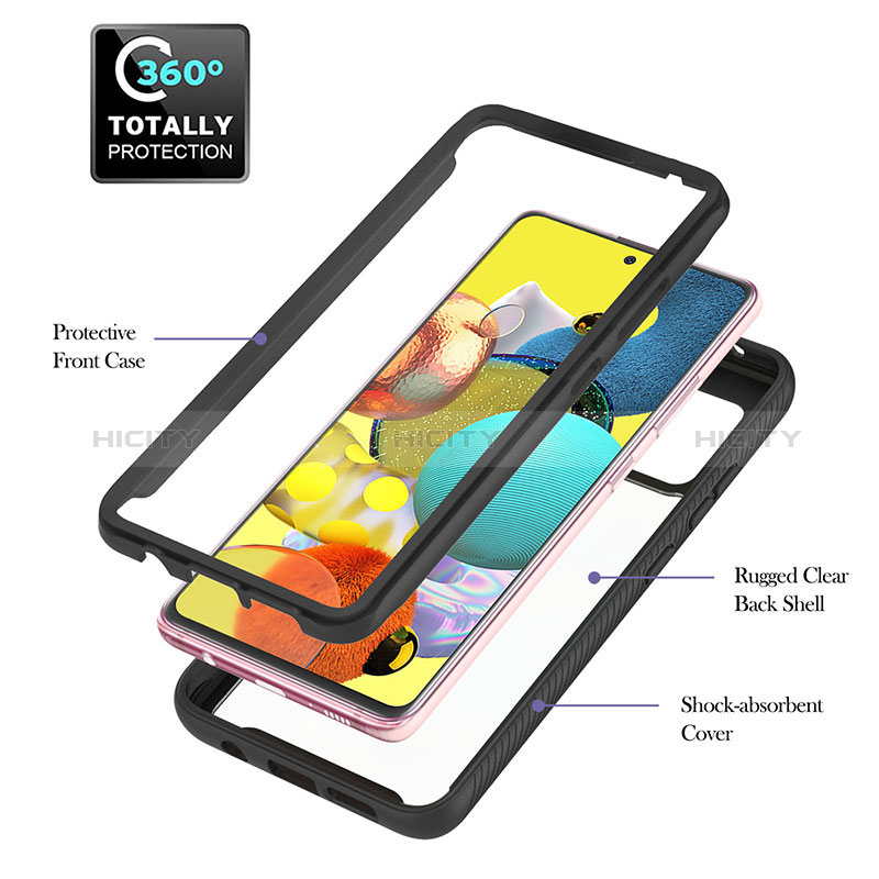 Custodia Silicone e Plastica Opaca Cover con Magnetico Anello Supporto YB1 per Samsung Galaxy A51 4G