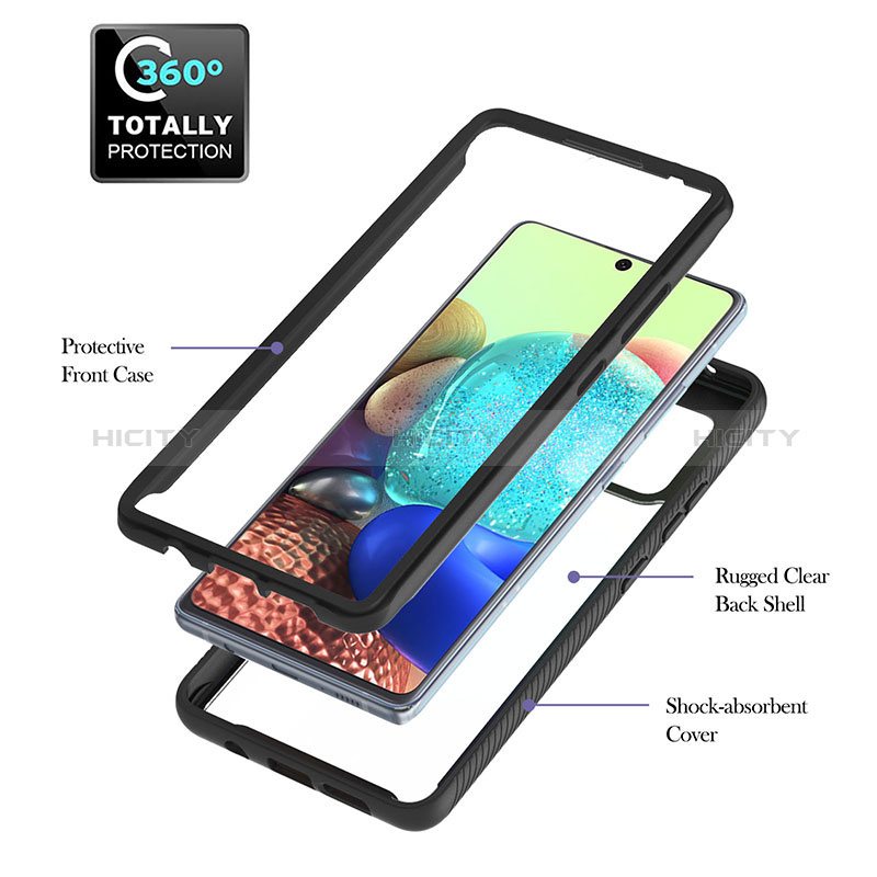 Custodia Silicone e Plastica Opaca Cover con Magnetico Anello Supporto YB1 per Samsung Galaxy A71 4G A715