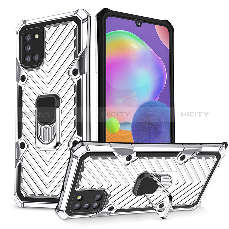 Custodia Silicone e Plastica Opaca Cover con Magnetico Anello Supporto YF1 per Samsung Galaxy A31