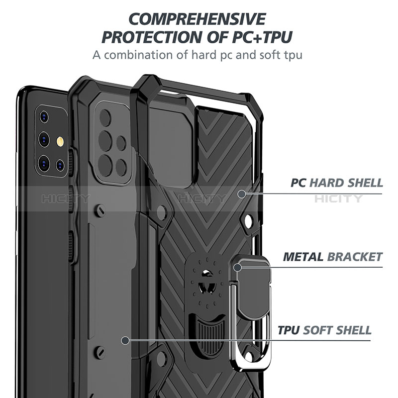 Custodia Silicone e Plastica Opaca Cover con Magnetico Anello Supporto YF1 per Samsung Galaxy A51 4G