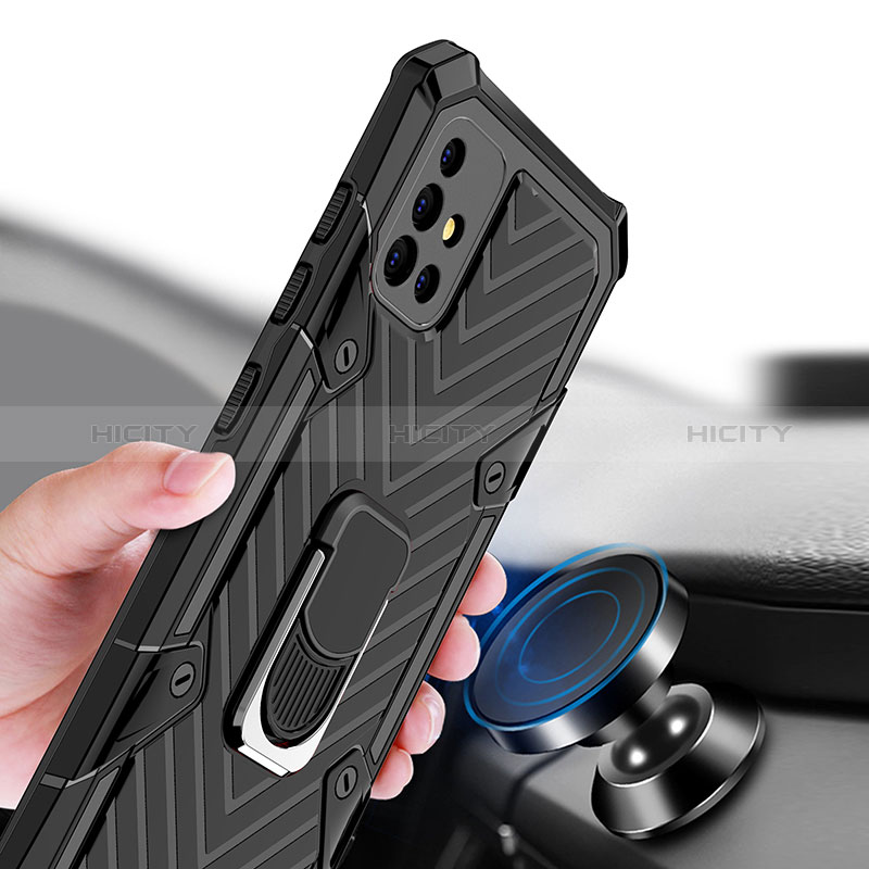 Custodia Silicone e Plastica Opaca Cover con Magnetico Anello Supporto YF1 per Samsung Galaxy A51 4G