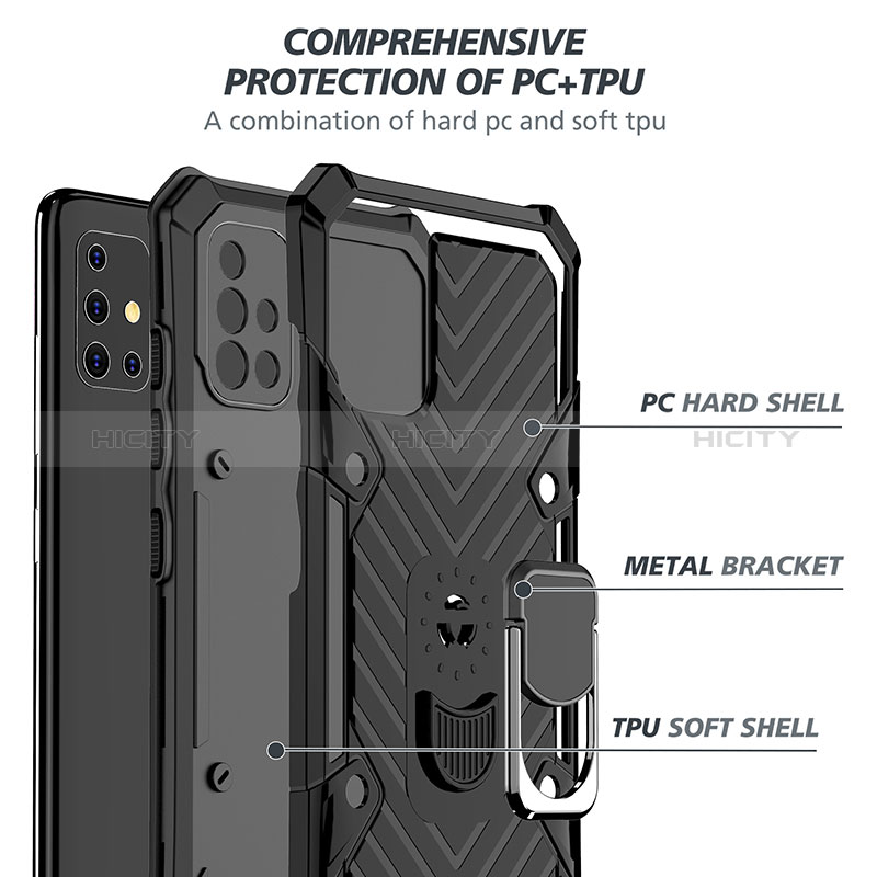 Custodia Silicone e Plastica Opaca Cover con Magnetico Anello Supporto YF1 per Samsung Galaxy M40S