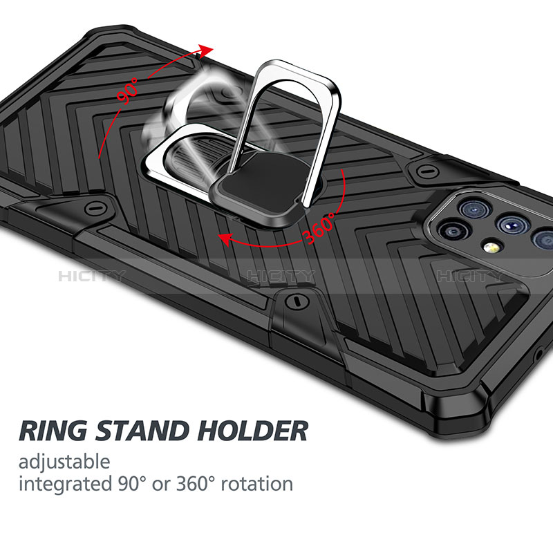 Custodia Silicone e Plastica Opaca Cover con Magnetico Anello Supporto YF1 per Samsung Galaxy M51
