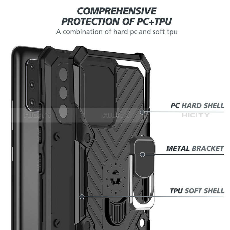 Custodia Silicone e Plastica Opaca Cover con Magnetico Anello Supporto YF1 per Samsung Galaxy M80S