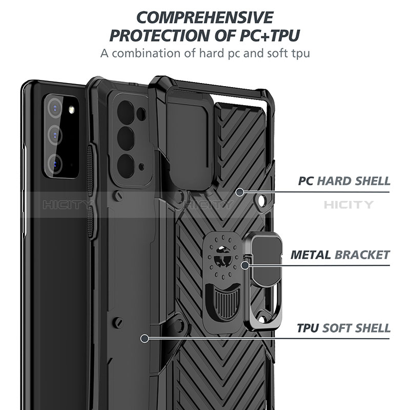 Custodia Silicone e Plastica Opaca Cover con Magnetico Anello Supporto YF1 per Samsung Galaxy Note 20 5G
