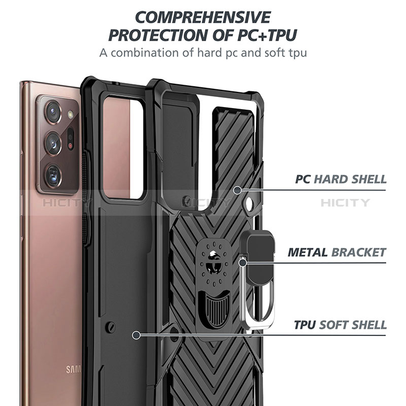 Custodia Silicone e Plastica Opaca Cover con Magnetico Anello Supporto YF1 per Samsung Galaxy Note 20 Ultra 5G
