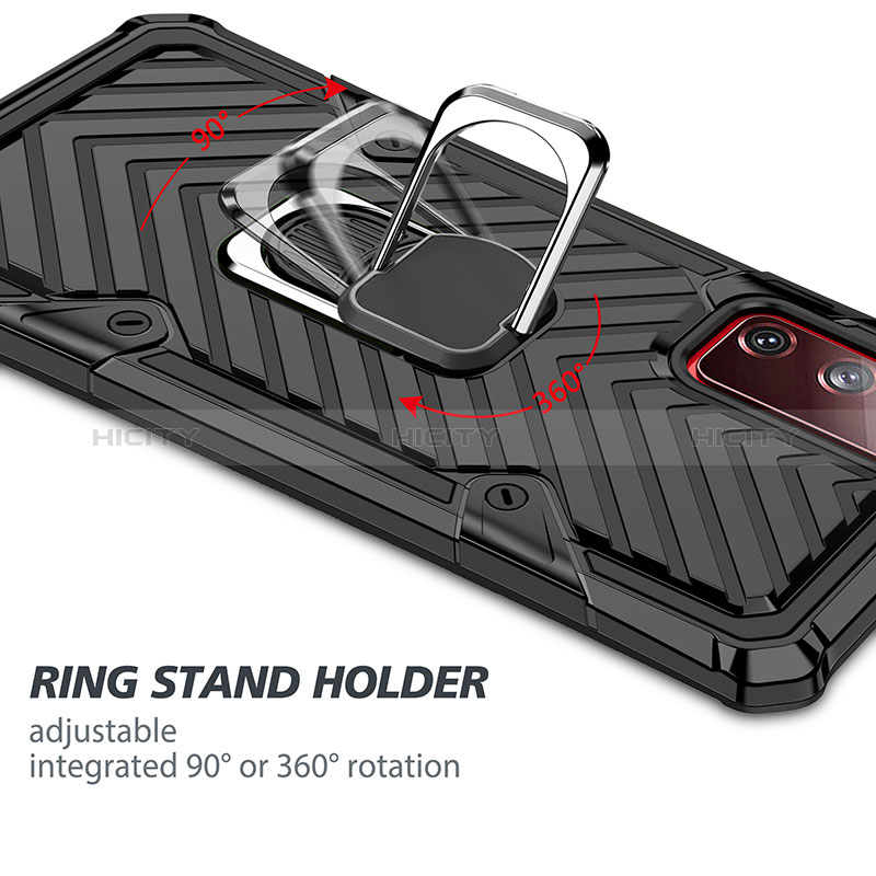 Custodia Silicone e Plastica Opaca Cover con Magnetico Anello Supporto YF1 per Samsung Galaxy S20 FE (2022) 5G