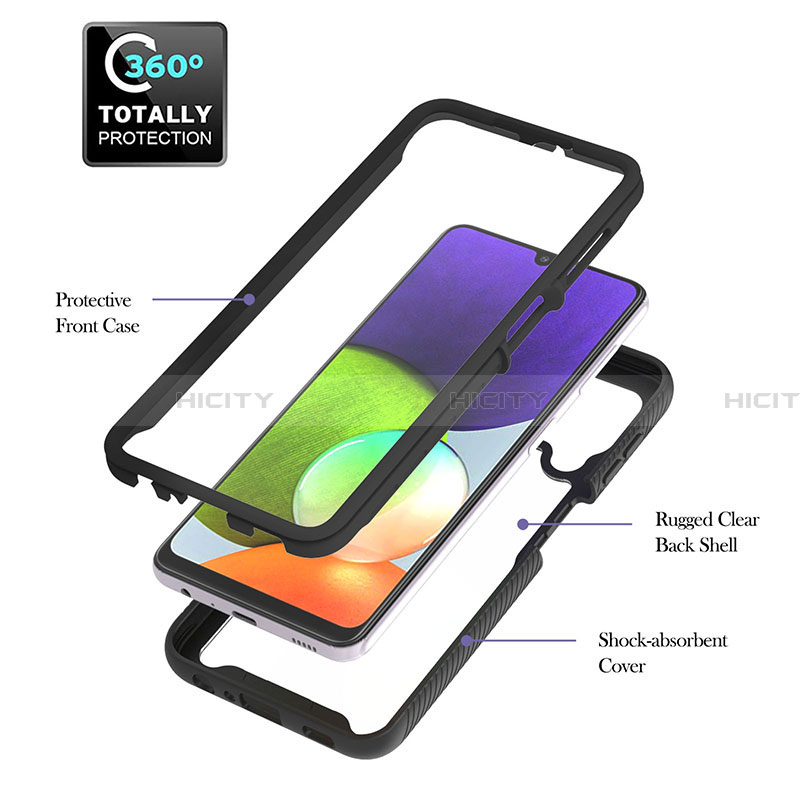 Custodia Silicone e Plastica Opaca Cover con Magnetico Anello Supporto ZJ1 per Samsung Galaxy A22 4G