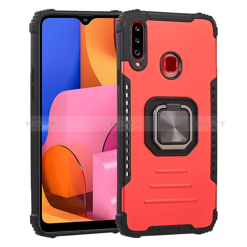 Custodia Silicone e Plastica Opaca Cover con Magnetico Anello Supporto ZJ2 per Samsung Galaxy A20s