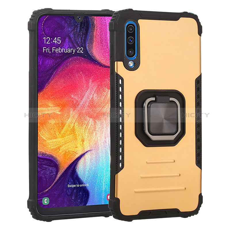 Custodia Silicone e Plastica Opaca Cover con Magnetico Anello Supporto ZJ2 per Samsung Galaxy A50