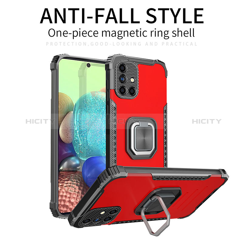Custodia Silicone e Plastica Opaca Cover con Magnetico Anello Supporto ZJ2 per Samsung Galaxy A51 4G