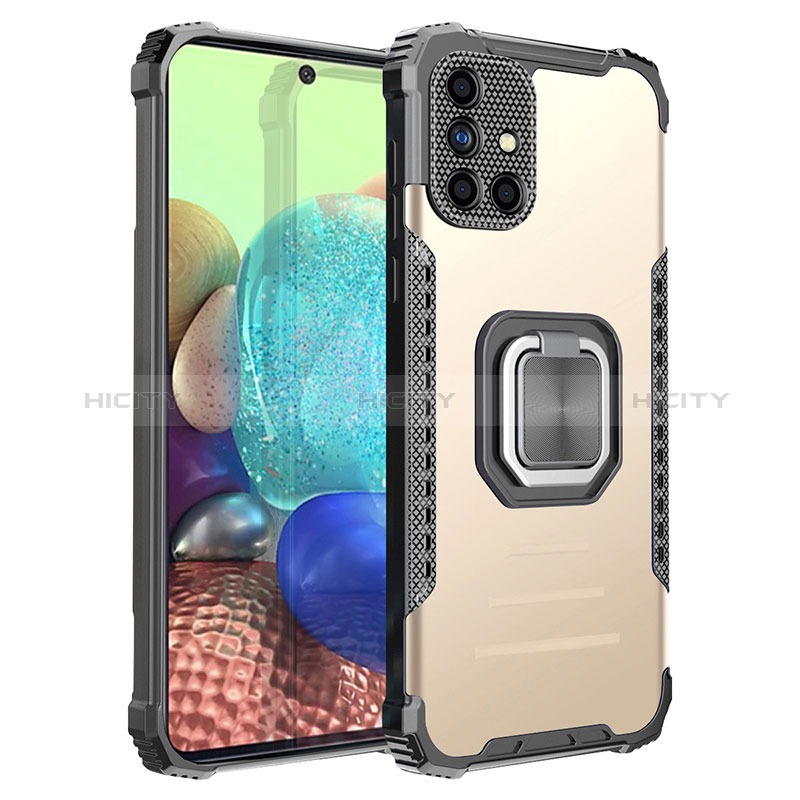 Custodia Silicone e Plastica Opaca Cover con Magnetico Anello Supporto ZJ2 per Samsung Galaxy A71 5G