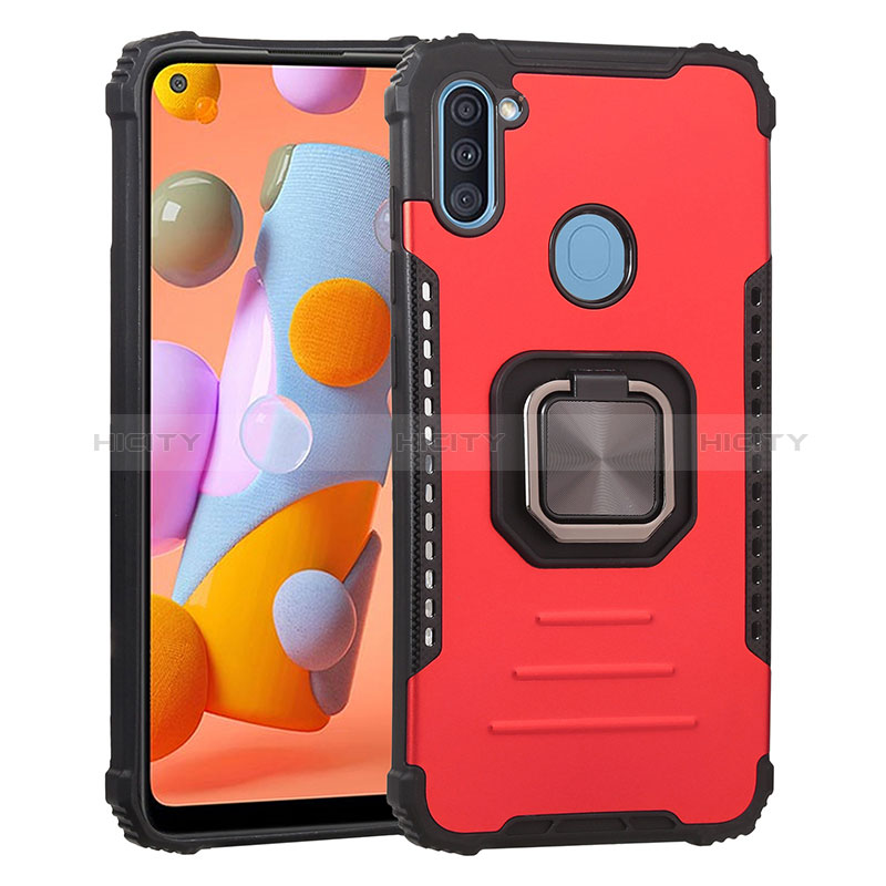 Custodia Silicone e Plastica Opaca Cover con Magnetico Anello Supporto ZJ2 per Samsung Galaxy M11