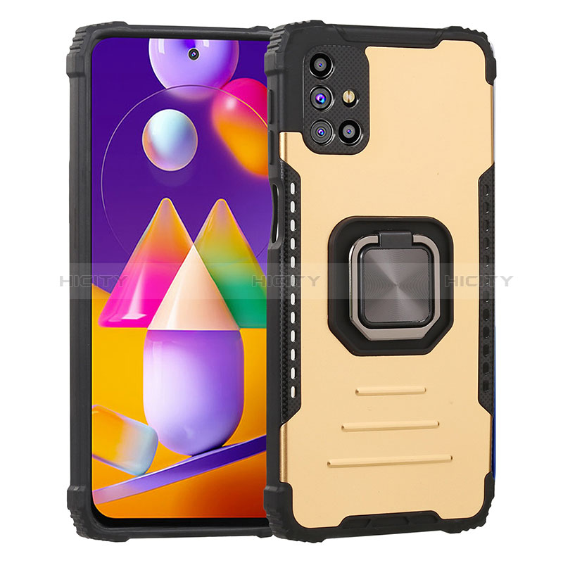 Custodia Silicone e Plastica Opaca Cover con Magnetico Anello Supporto ZJ2 per Samsung Galaxy M31s