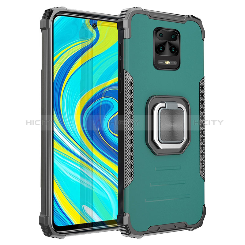 Custodia Silicone e Plastica Opaca Cover con Magnetico Anello Supporto ZJ2 per Xiaomi Redmi Note 9 Pro