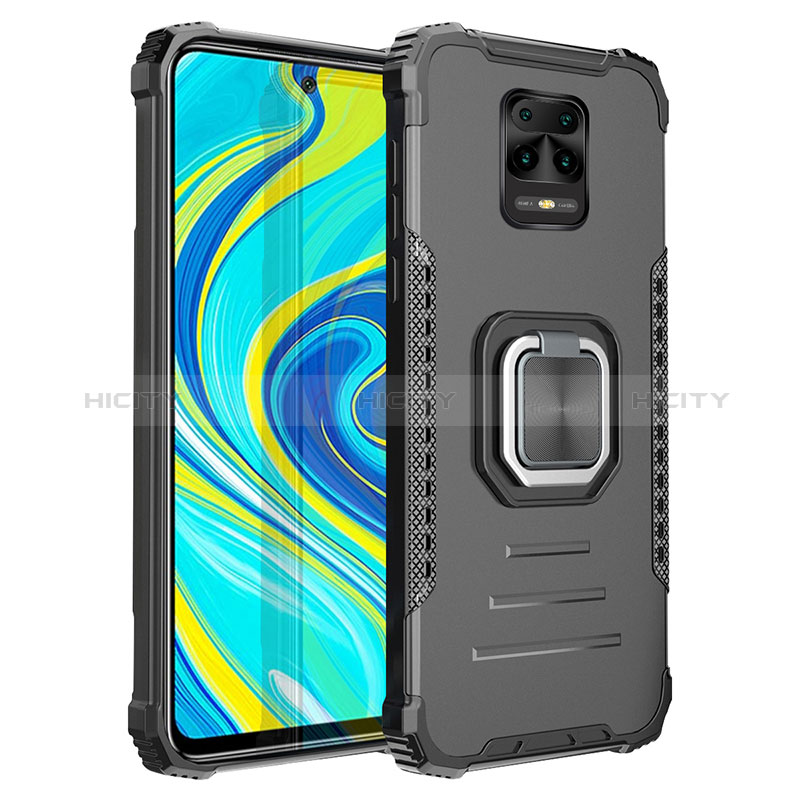 Custodia Silicone e Plastica Opaca Cover con Magnetico Anello Supporto ZJ2 per Xiaomi Redmi Note 9 Pro Max