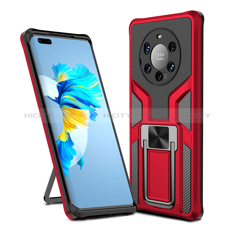 Custodia Silicone e Plastica Opaca Cover con Magnetico Anello Supporto ZL1 per Huawei Mate 40 Pro+ Plus