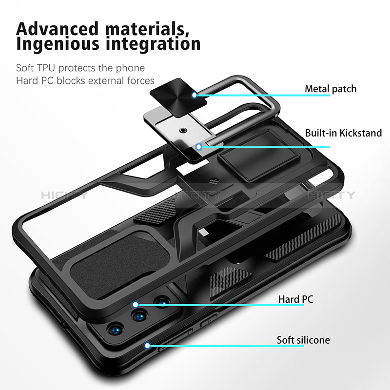Custodia Silicone e Plastica Opaca Cover con Magnetico Anello Supporto ZL1 per Huawei P40