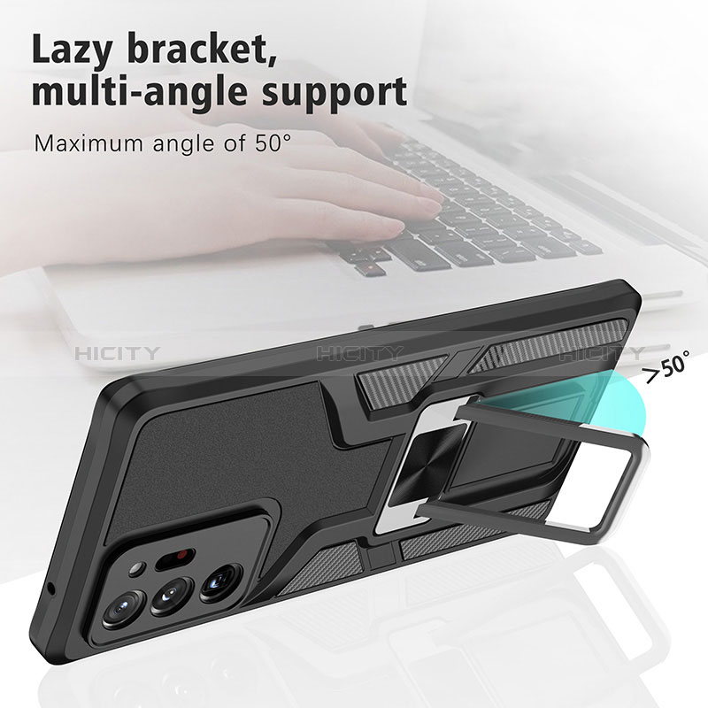 Custodia Silicone e Plastica Opaca Cover con Magnetico Anello Supporto ZL1 per Samsung Galaxy Note 20 Ultra 5G