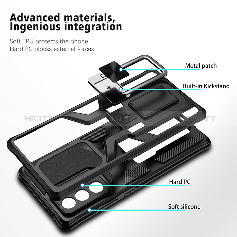 Custodia Silicone e Plastica Opaca Cover con Magnetico Anello Supporto ZL1 per Samsung Galaxy Note 20 Ultra 5G