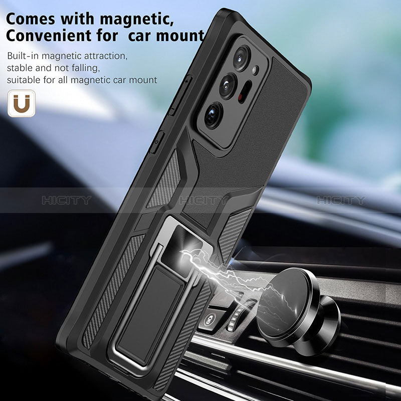 Custodia Silicone e Plastica Opaca Cover con Magnetico Anello Supporto ZL1 per Samsung Galaxy Note 20 Ultra 5G