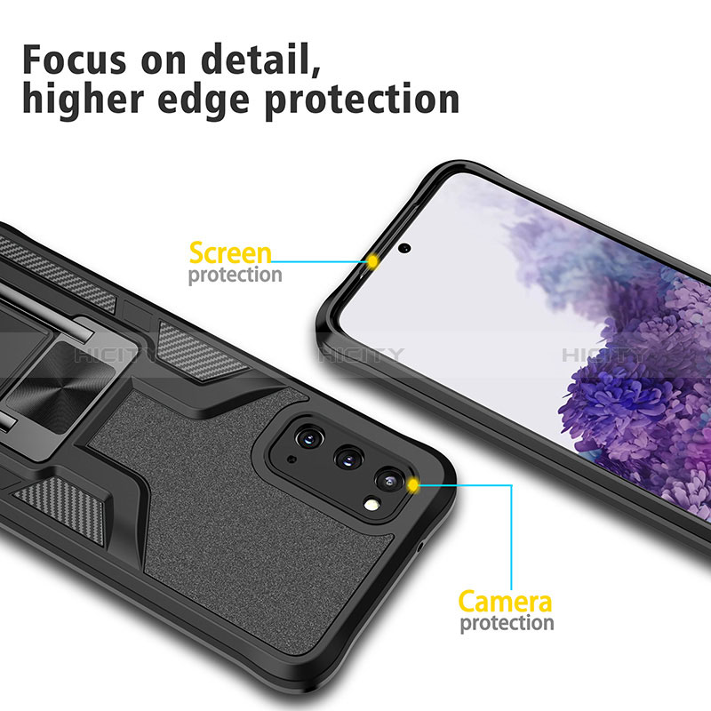 Custodia Silicone e Plastica Opaca Cover con Magnetico Anello Supporto ZL1 per Samsung Galaxy S20 5G