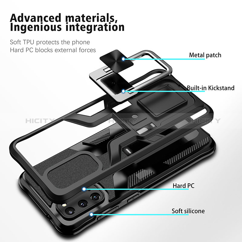 Custodia Silicone e Plastica Opaca Cover con Magnetico Anello Supporto ZL1 per Samsung Galaxy S20 5G