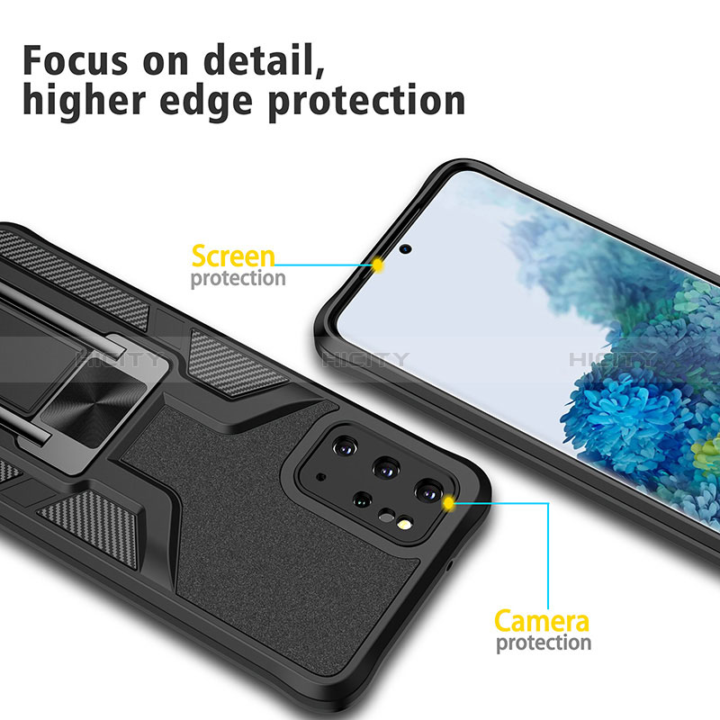 Custodia Silicone e Plastica Opaca Cover con Magnetico Anello Supporto ZL1 per Samsung Galaxy S20 Plus 5G