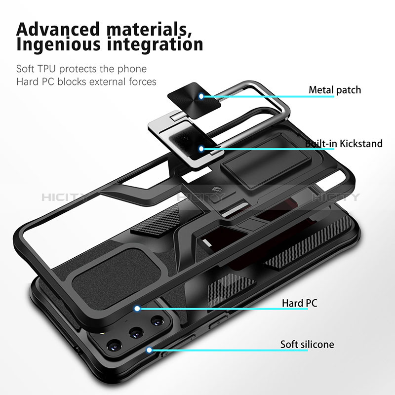 Custodia Silicone e Plastica Opaca Cover con Magnetico Anello Supporto ZL1 per Samsung Galaxy S20 Plus 5G