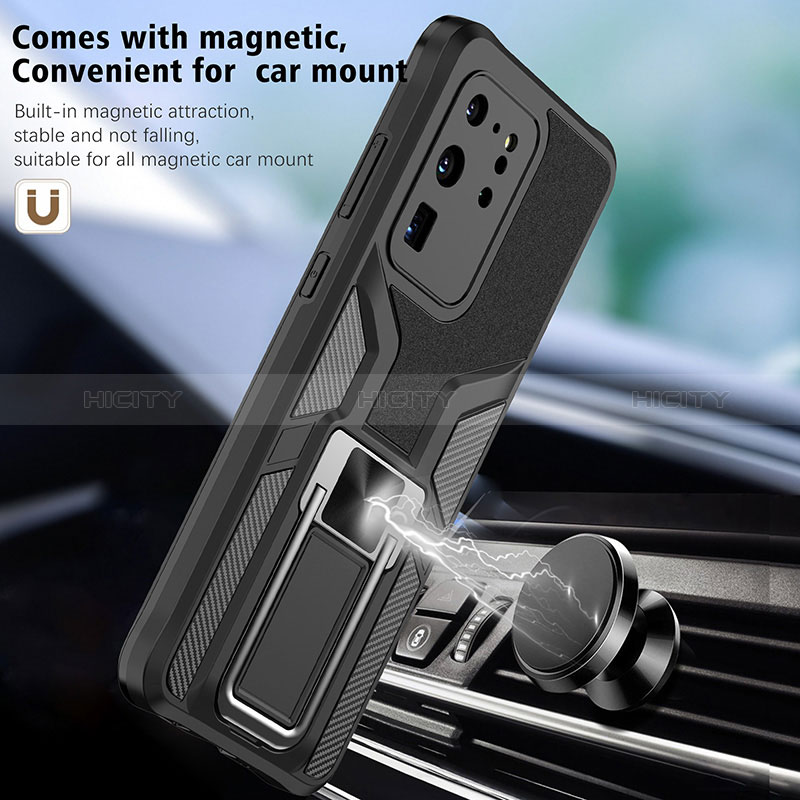 Custodia Silicone e Plastica Opaca Cover con Magnetico Anello Supporto ZL1 per Samsung Galaxy S20 Ultra 5G