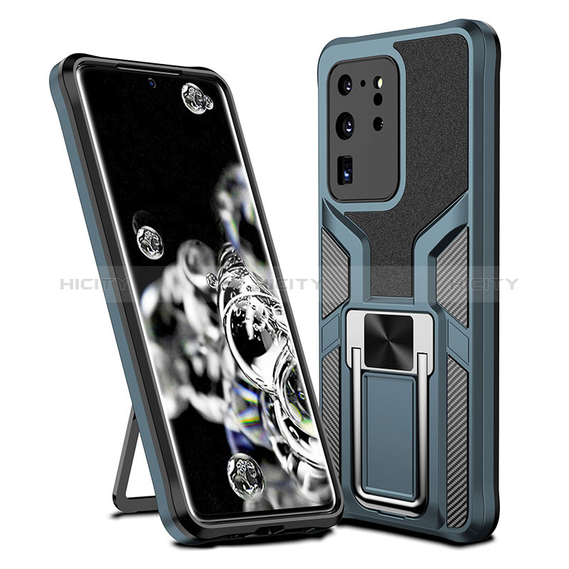 Custodia Silicone e Plastica Opaca Cover con Magnetico Anello Supporto ZL1 per Samsung Galaxy S20 Ultra