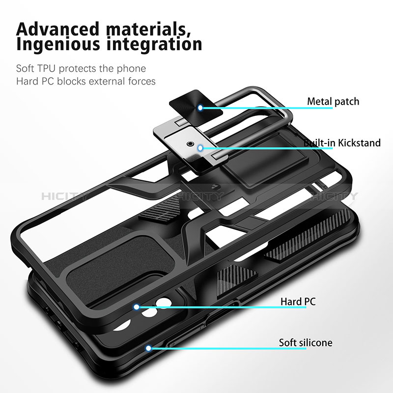 Custodia Silicone e Plastica Opaca Cover con Magnetico Anello Supporto ZL1 per Xiaomi Mi 10T 5G
