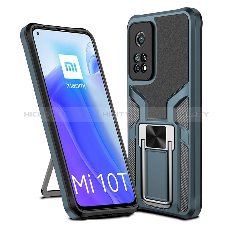 Custodia Silicone e Plastica Opaca Cover con Magnetico Anello Supporto ZL1 per Xiaomi Mi 10T 5G