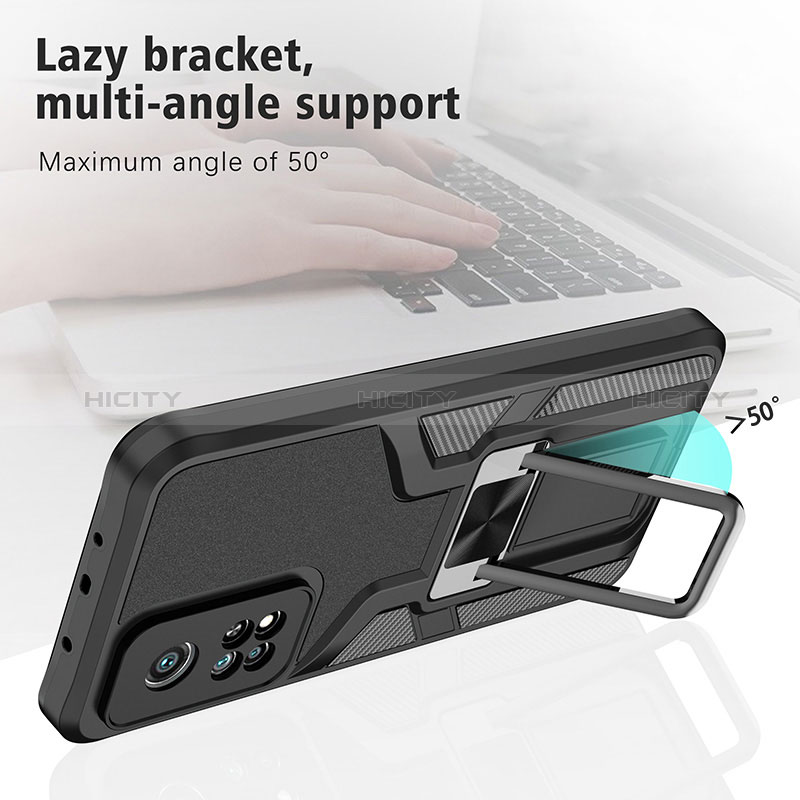 Custodia Silicone e Plastica Opaca Cover con Magnetico Anello Supporto ZL1 per Xiaomi Mi 10T Pro 5G